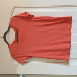 Ann Taylor Loft Coral Cotton Fitted Scoop Neck T-shirt